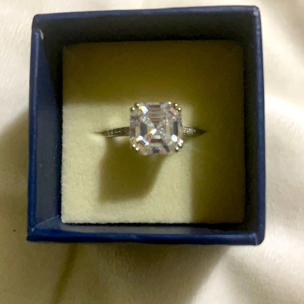 STAUER Asher cut engagement ring size 7